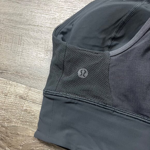 Lululemon Athletic Set Challenger Racerback Sports Bra Graphite Grey Size 10 - Picture 5 of 6